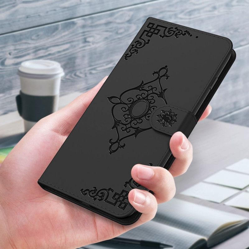Κάλυμμα Για Xaiomi Redmi 9C Μπαρόκ Λουλούδι Με Λουράκι