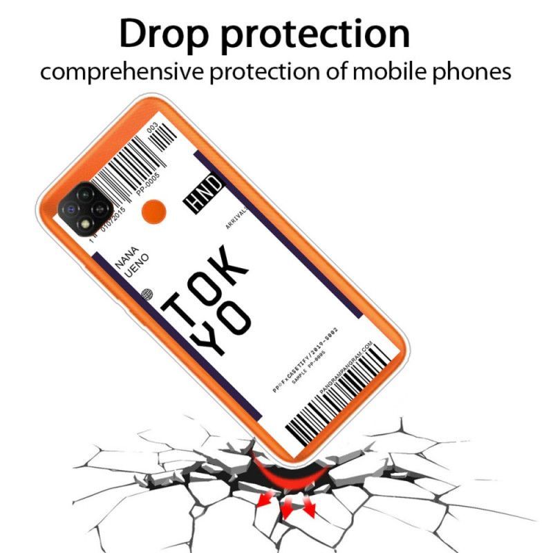 Κάλυμμα Για Xiaomi Redmi 9C Σκούρο Μπλε Κάρτα Επιβίβασης Στο Τόκιο