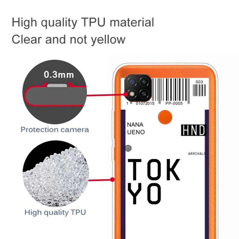 Κάλυμμα Για Xiaomi Redmi 9C Σκούρο Μπλε Κάρτα Επιβίβασης Στο Τόκιο