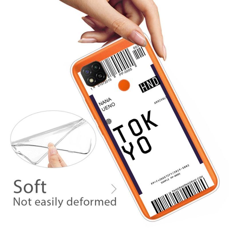 Κάλυμμα Για Xiaomi Redmi 9C Σκούρο Μπλε Κάρτα Επιβίβασης Στο Τόκιο