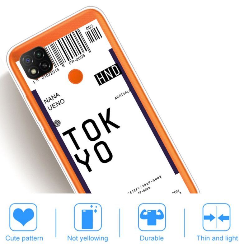 Κάλυμμα Για Xiaomi Redmi 9C Σκούρο Μπλε Κάρτα Επιβίβασης Στο Τόκιο