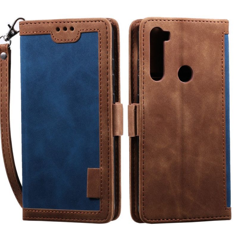 Κάλυμμα Xaiomi Redmi Note 8T Δίχρωμα Περιγράμματα Από Ψεύτικο Δέρμα Ενισχυμένα