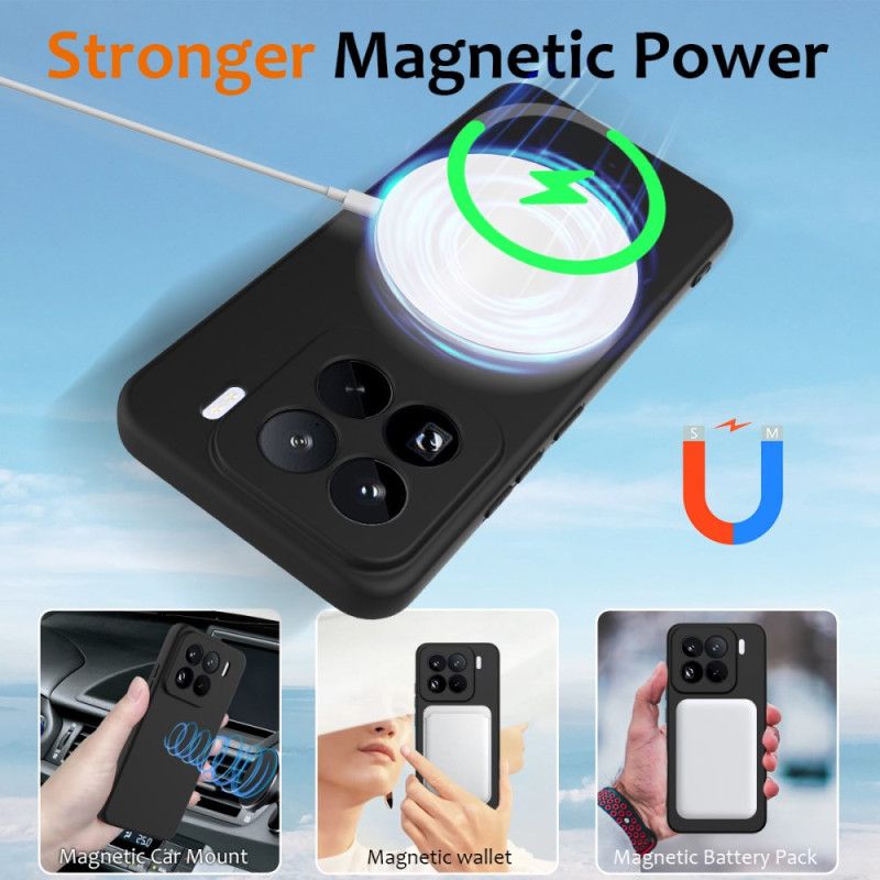 Κάλυμμα Xiaomi 15 Pro Magsafe Συμβατή Υγρή Σιλικόνη Με Ιμάντα