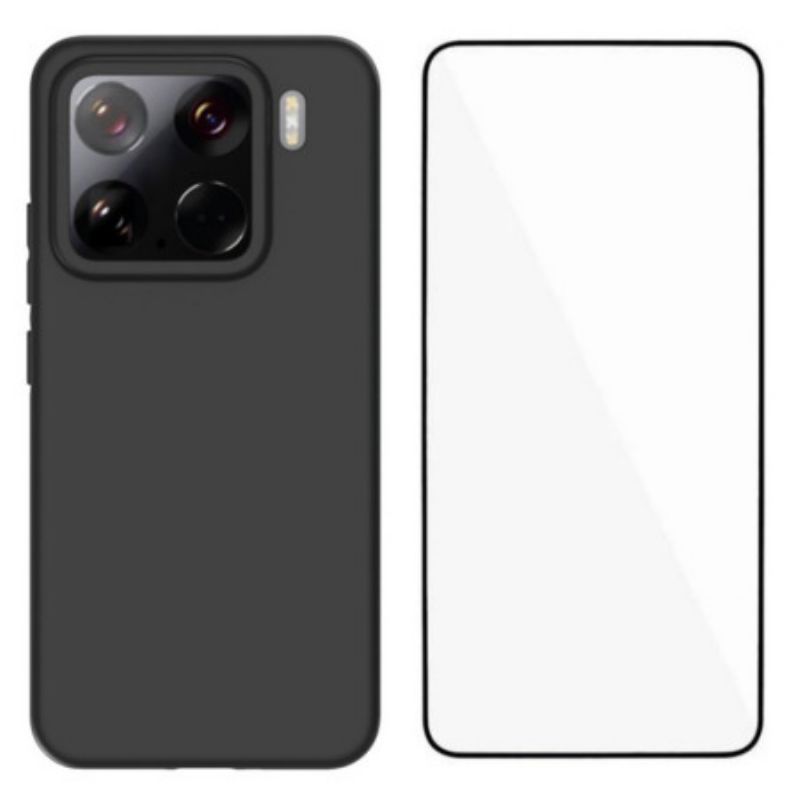 Κάλυμμα Xiaomi 15 Σιλικόνη 2 Σε 1 Με Προστατευτικό Οθόνης Από Σκληρυμένο Γυαλί