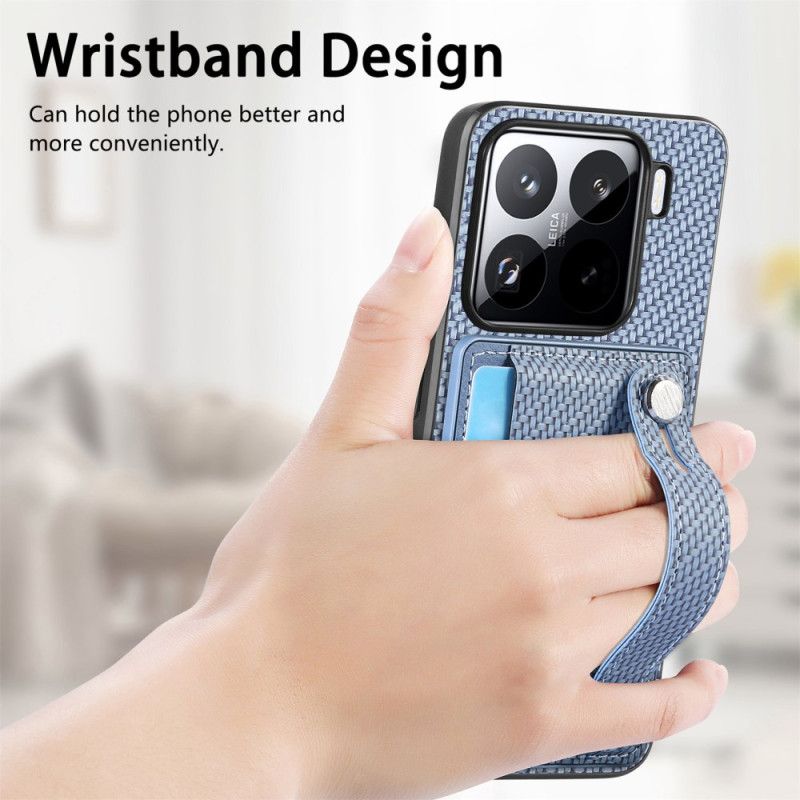 Κάλυμμα Xiaomi 15 Θήκη Και Λουράκι Καρτών Από Ανθρακονήματα Σιλικόνης