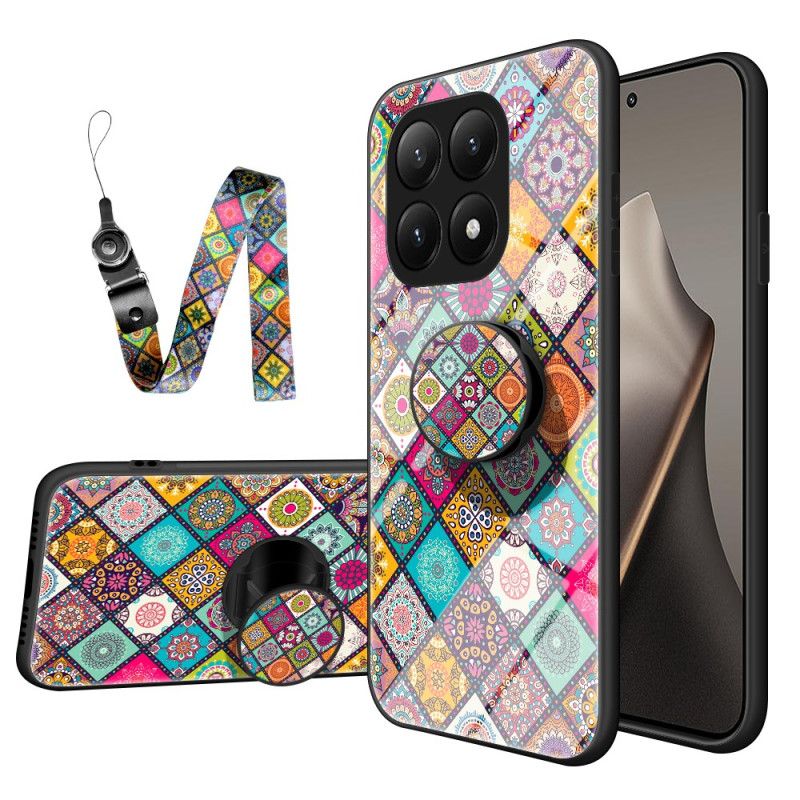 Κάλυμμα Xiaomi 15t Βάση Και Λουράκι Με Σχέδιο Patchwork Σιλικόνης