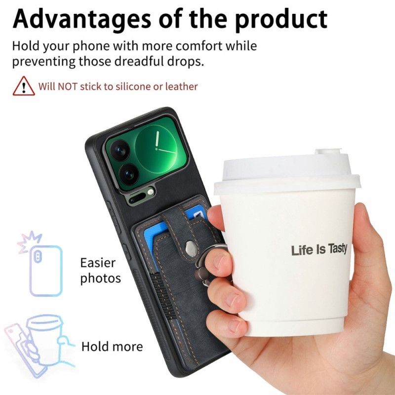 Κάλυμμα Xiaomi 17 Pro Βάση Και Θήκη Για Κάρτες Με Δερμάτινο Εφέ Σιλικόνης