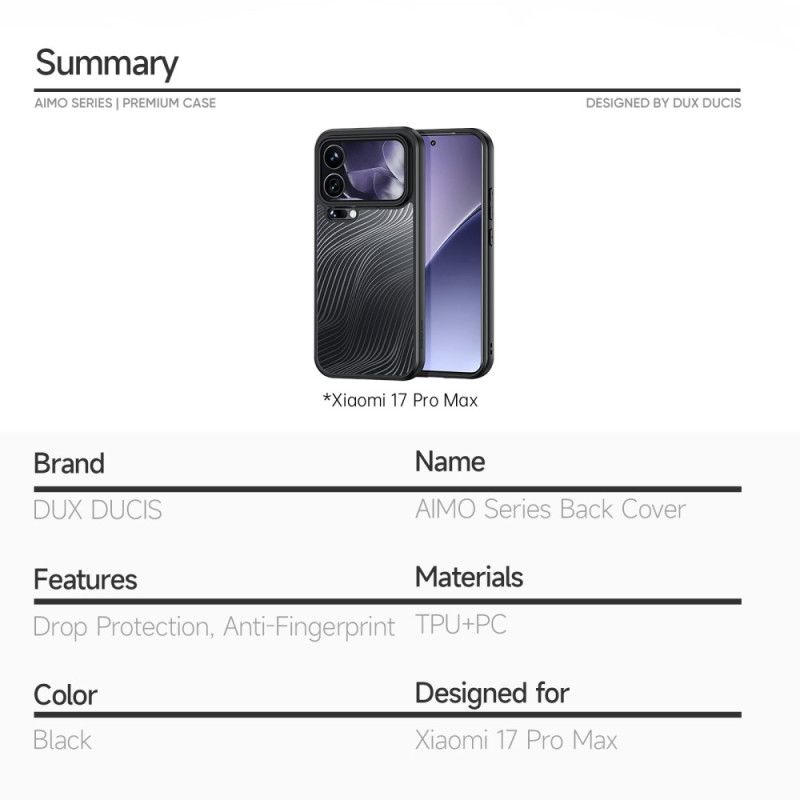 Κάλυμμα Xiaomi 17 Pro Max Σειρά Aimo Dux Ducis