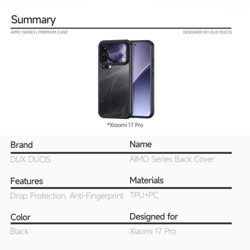 Κάλυμμα Xiaomi 17 Pro Θήκες Κινητών Σειρά Aimo Dux Ducis