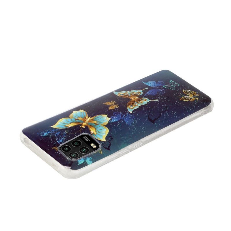 Κάλυμμα Xiaomi Mi 10 Lite Ανοιχτό Μπλε Φθορίζουσα Σειρά Πεταλούδων