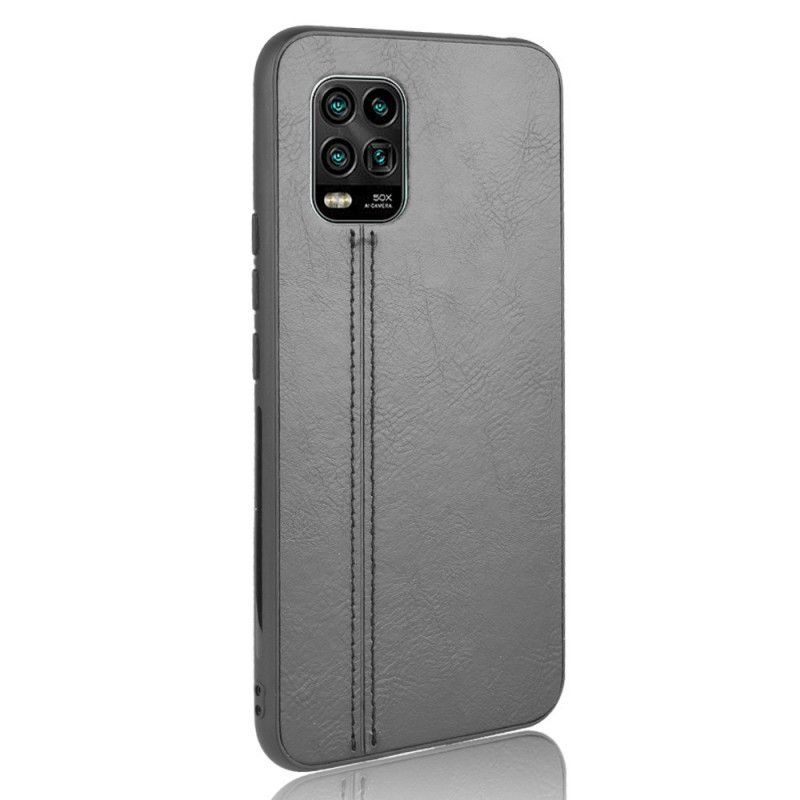 Κάλυμμα Xiaomi Mi 10 Lite Μαύρο Ραμμένο Δερμάτινο Εφέ