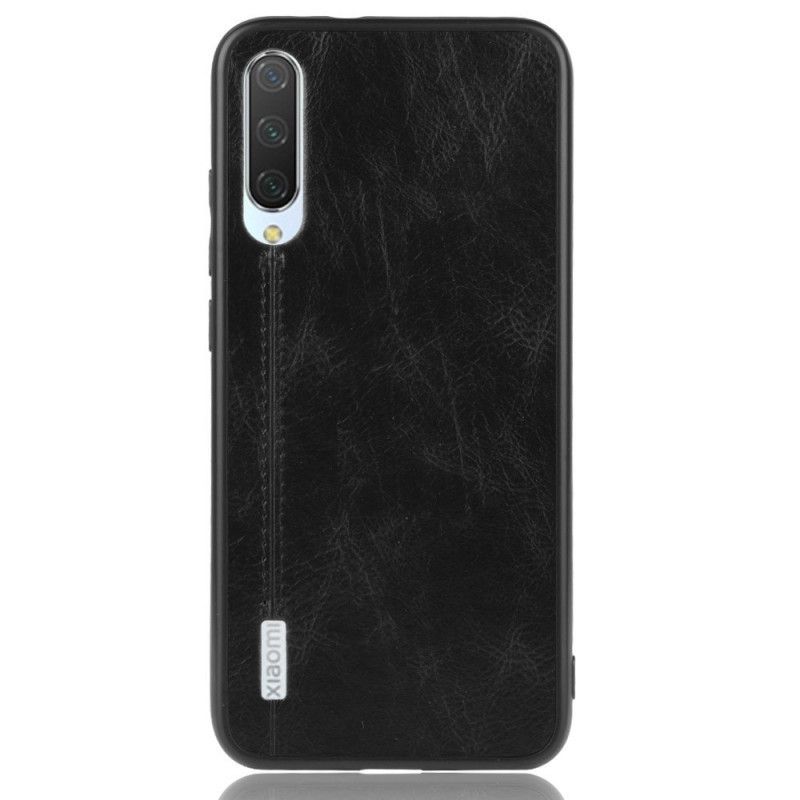 Κάλυμμα Xiaomi Mi 9 Lite Μαύρο Ραμμένο Δερμάτινο Εφέ
