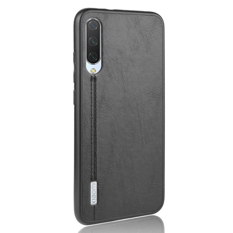 Κάλυμμα Xiaomi Mi 9 Lite Μαύρο Ραμμένο Δερμάτινο Εφέ