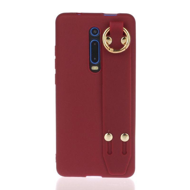Κάλυμμα Xiaomi Mi 9T / Mi 9T Pro Ματζέντα Σιλικόνη Με Ιμάντα Στήριξης σιλικόνης