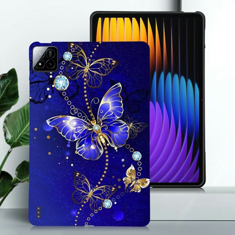 Κάλυμμα Xiaomi Pad 7 / 7 Pro Μπλε Πεταλούδες Και Διαμάντια