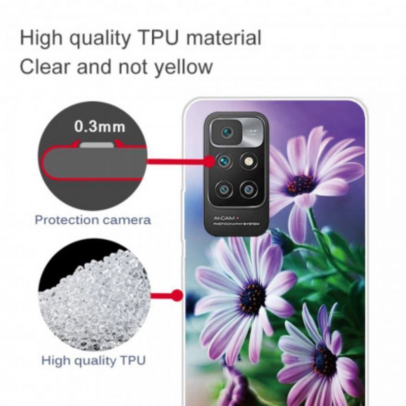Κάλυμμα Xiaomi Redmi 10 Ροζ Ρεαλιστικά Λουλούδια Πρωτότυπος