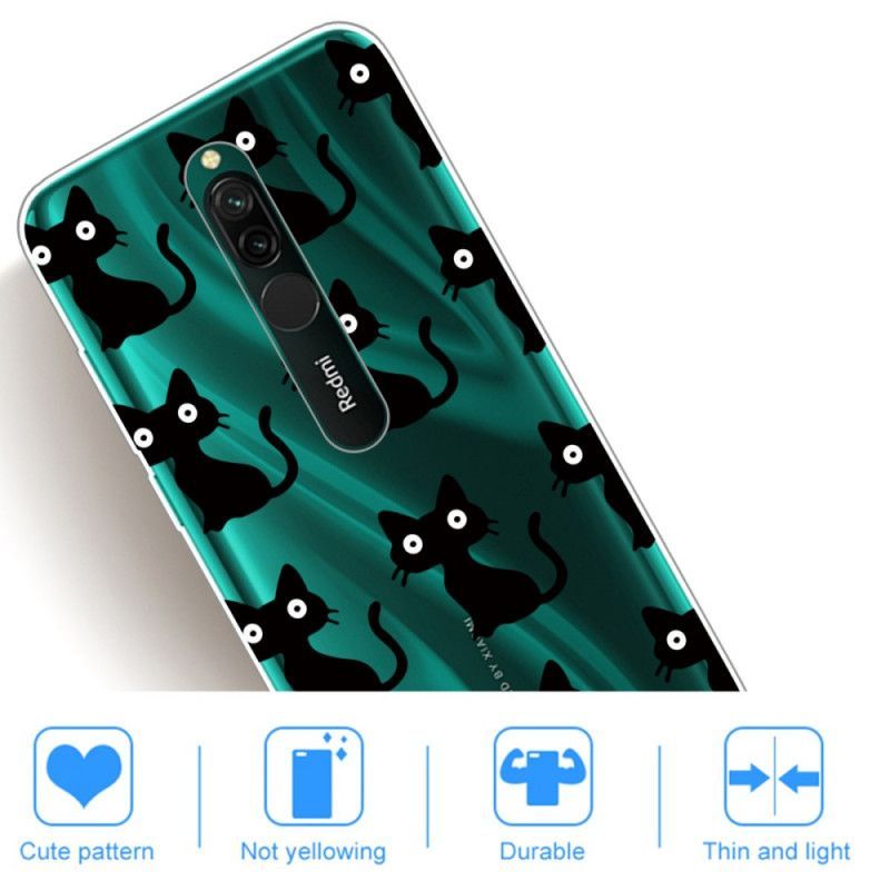 Κάλυμμα Xiaomi Redmi 8 Πολλαπλές Μαύρες Γάτες