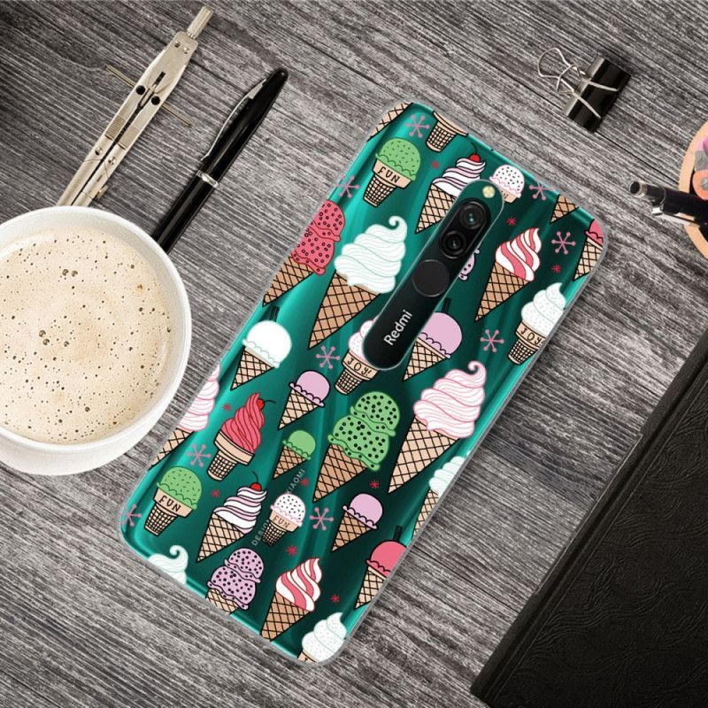 Κάλυμμα Xiaomi Redmi 8 Χρωματιστό Παγωτό Κρέμα σιλικόνης