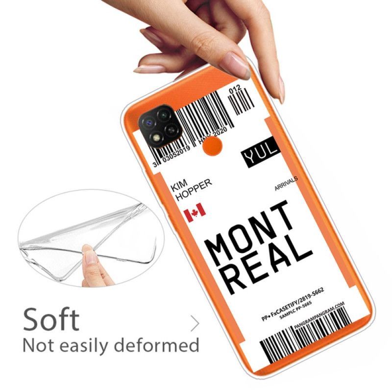 Κάλυμμα Xiaomi Redmi 9C Κάρτα Επιβίβασης Στο Μόντρεαλ Πρωτότυπος
