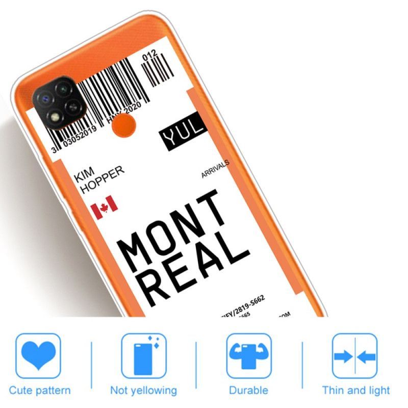 Κάλυμμα Xiaomi Redmi 9C Κάρτα Επιβίβασης Στο Μόντρεαλ Πρωτότυπος