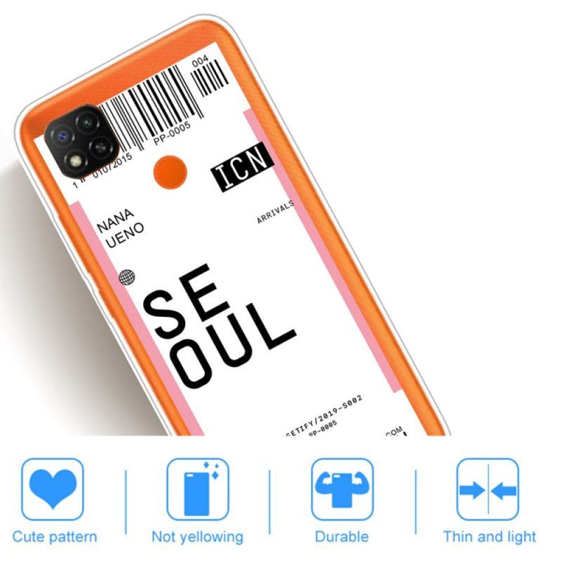Κάλυμμα Xiaomi Redmi 9C Ματζέντα Κάρτα Επιβίβασης Στη Σεούλ