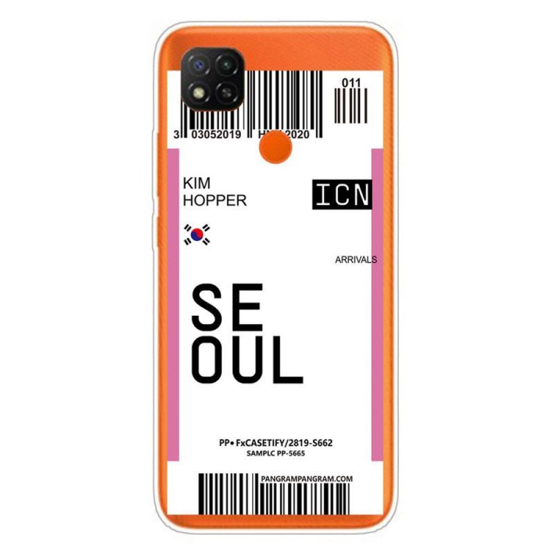 Κάλυμμα Xiaomi Redmi 9C Ματζέντα Κάρτα Επιβίβασης Στη Σεούλ