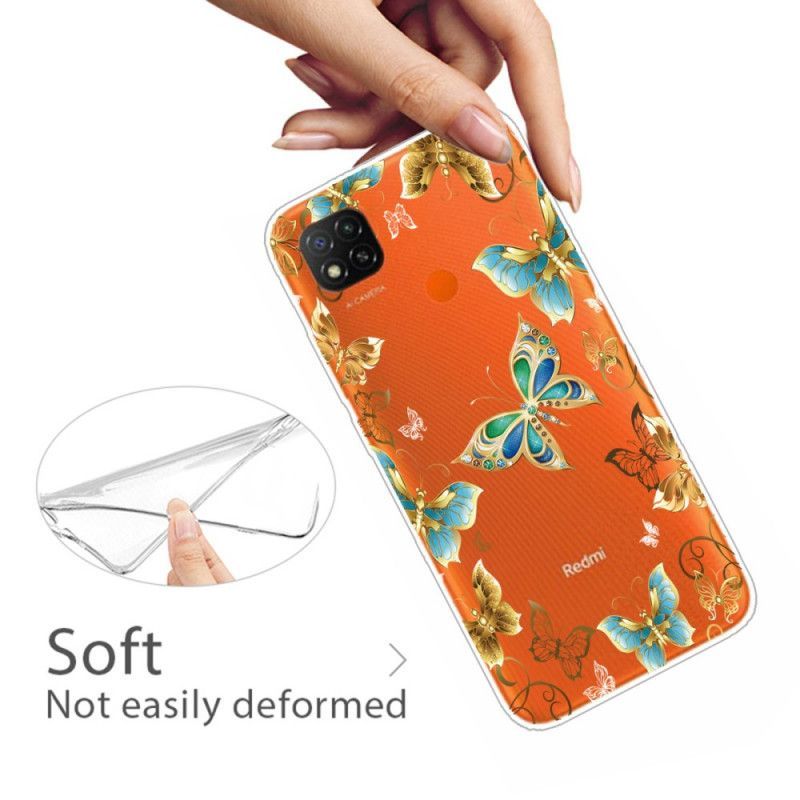 Κάλυμμα Xiaomi Redmi 9C Σκούρο Μπλε Πεταλούδες