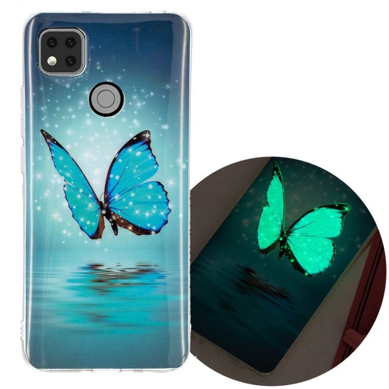Κάλυμμα Xiaomi Redmi 9C Θήκες Κινητών Φθορίζουσα Μπλε Πεταλούδα