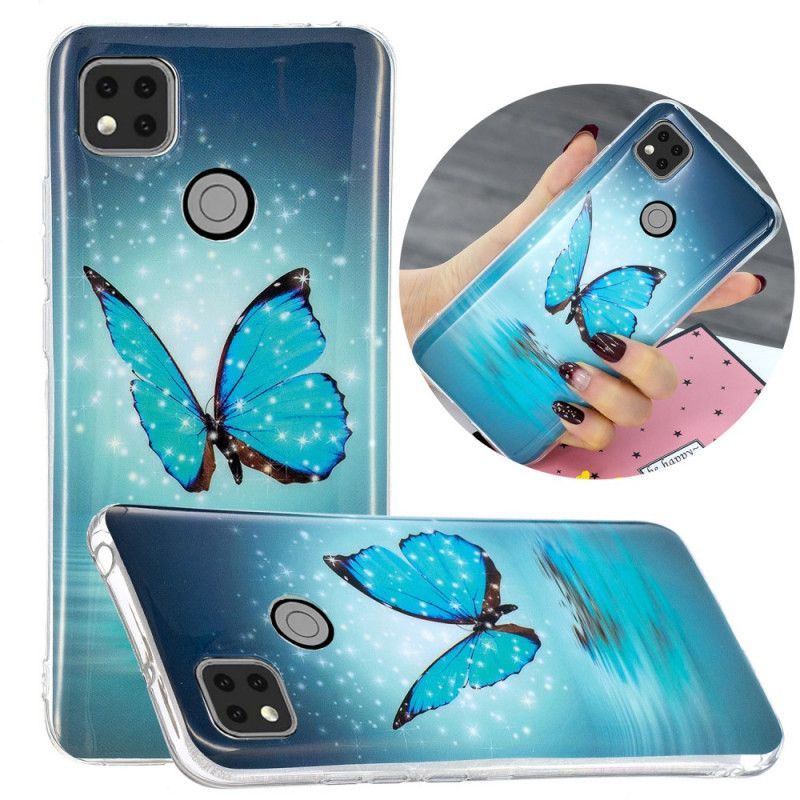 Κάλυμμα Xiaomi Redmi 9C Θήκες Κινητών Φθορίζουσα Μπλε Πεταλούδα
