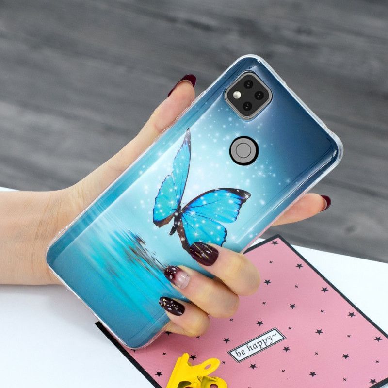 Κάλυμμα Xiaomi Redmi 9C Θήκες Κινητών Φθορίζουσα Μπλε Πεταλούδα