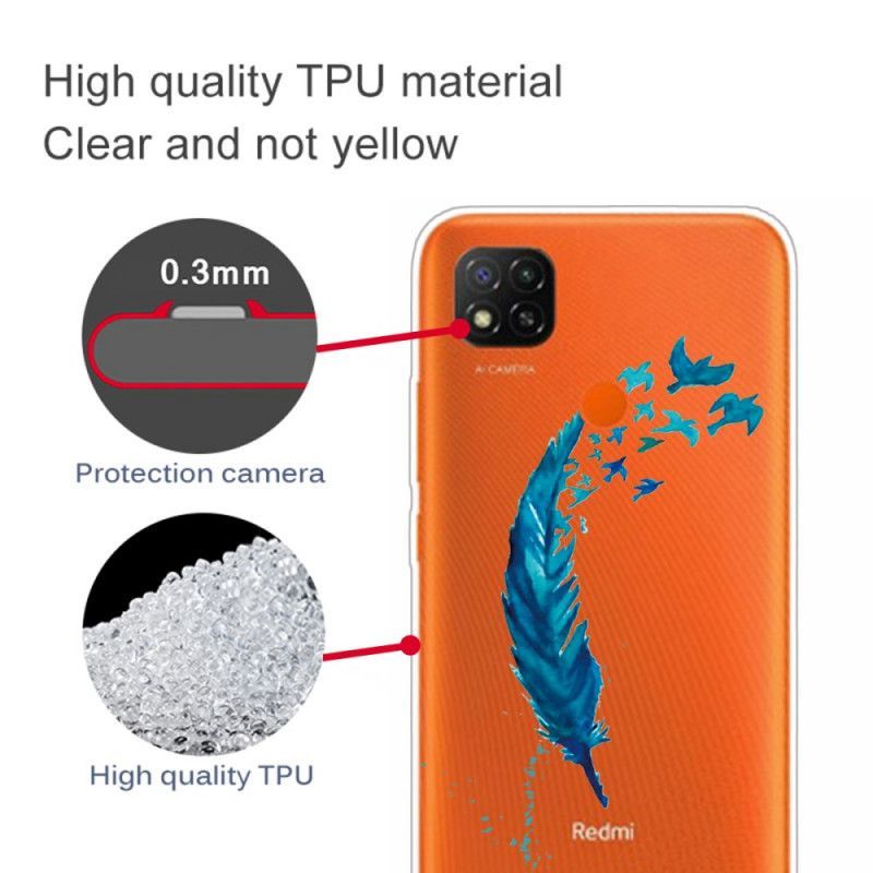 Κάλυμμα Xiaomi Redmi 9C Θήκες Κινητών Όμορφο Μπλε Φτερό