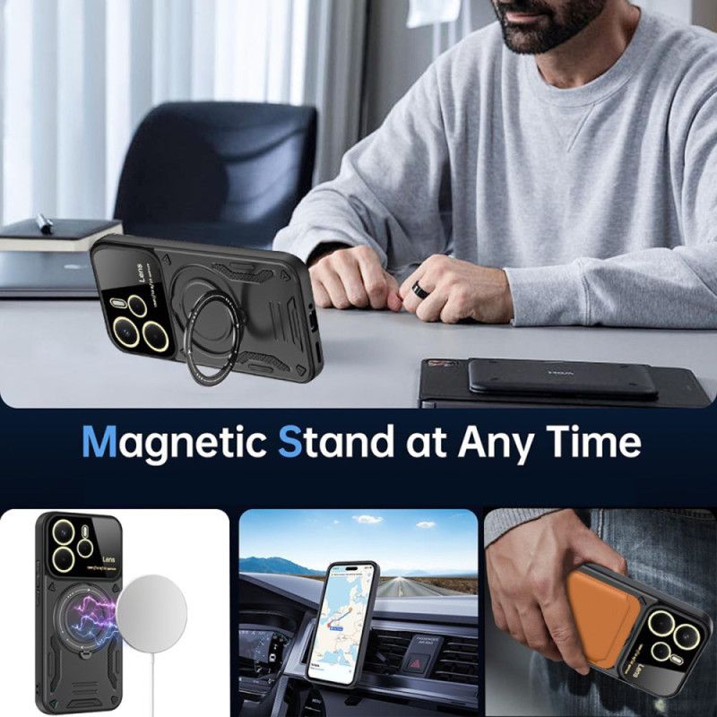 Κάλυμμα Xiaomi Redmi Note 14 4g Μαγνητική Περιστρεφόμενη Βάση Σιλικόνης