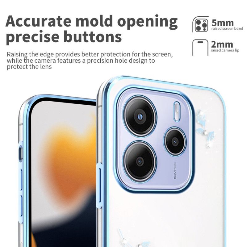 Κάλυμμα Xiaomi Redmi Note 14 5g Θήκες Κινητών Λουλούδια Και Στρας Kadem