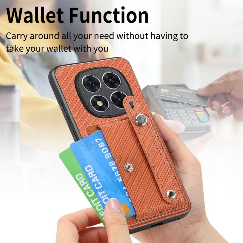 Κάλυμμα Xiaomi Redmi Note 14 Pro Plus 5g Με Θήκη Καρτών Και Χειροκίνητο Ιμάντα