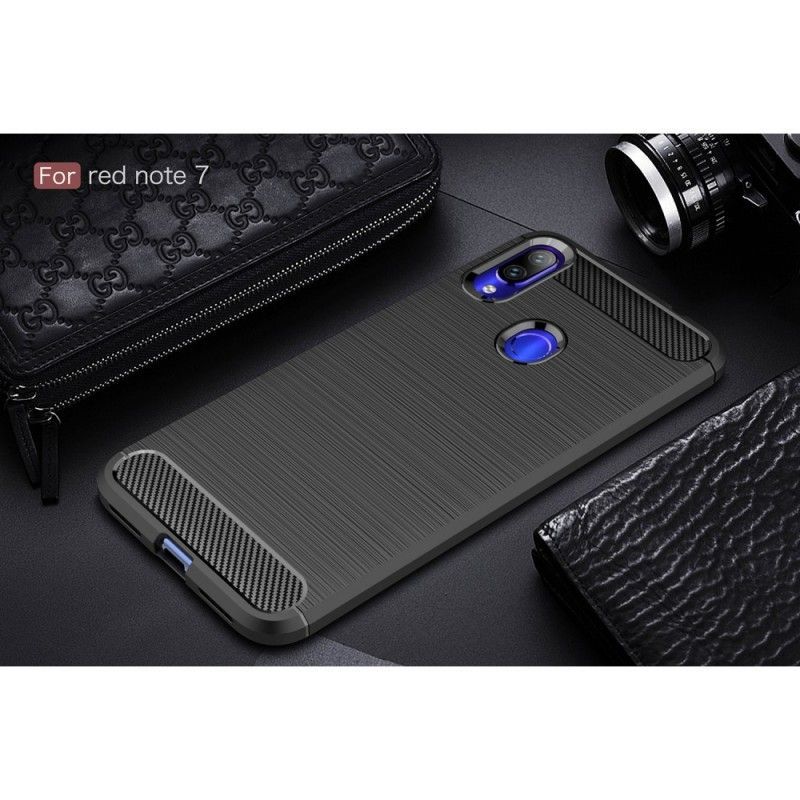 Κάλυμμα Xiaomi Redmi Note 7 Μαύρο Βουρτσισμένη Ίνα Άνθρακα