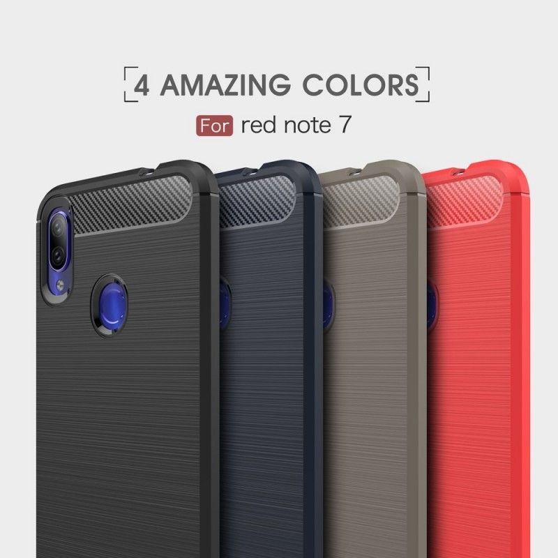 Κάλυμμα Xiaomi Redmi Note 7 Μαύρο Βουρτσισμένη Ίνα Άνθρακα