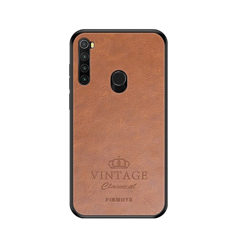 Κάλυμμα Xiaomi Redmi Note 8 Μαύρο Vintage Δερμάτινο Εφέ Pinwuyo
