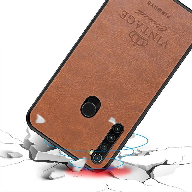 Κάλυμμα Xiaomi Redmi Note 8 Μαύρο Vintage Δερμάτινο Εφέ Pinwuyo