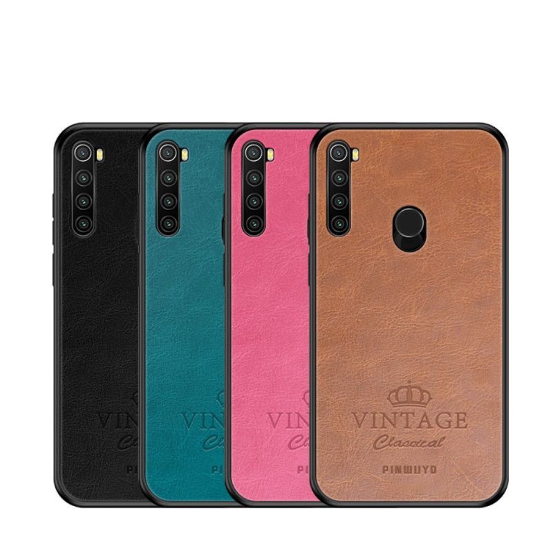 Κάλυμμα Xiaomi Redmi Note 8 Μαύρο Vintage Δερμάτινο Εφέ Pinwuyo