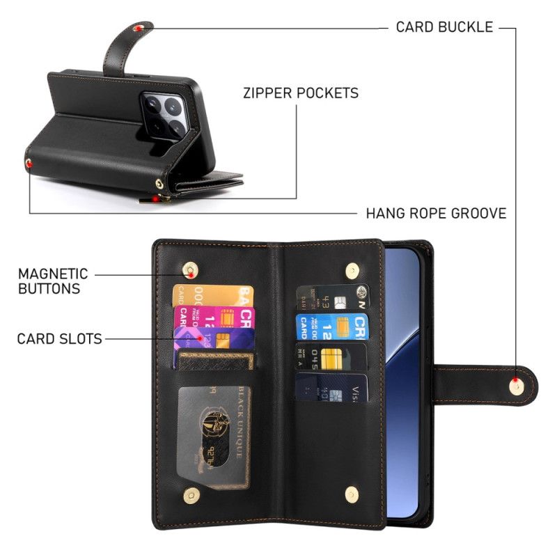 Θηκη Κινητου Xiaomi 15 Pro Θήκες Κινητών Πορτοφόλι Με Λουράκι Και Ώμο