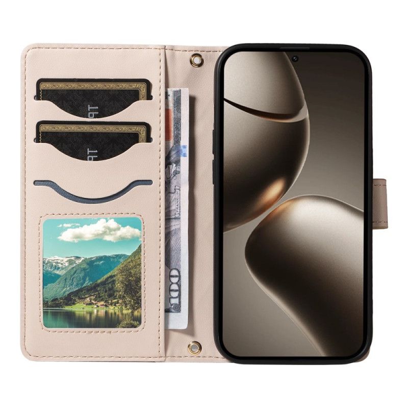 Θηκη Κινητου Xiaomi 15t Pro Θήκες Κινητών Καπιτονέ Με Λουράκι Και Λουράκι Ώμου