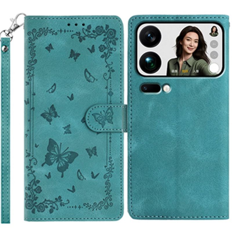 Θηκη Κινητου Xiaomi 17 Pro Max Εφέ Σουέτ Πεταλούδες