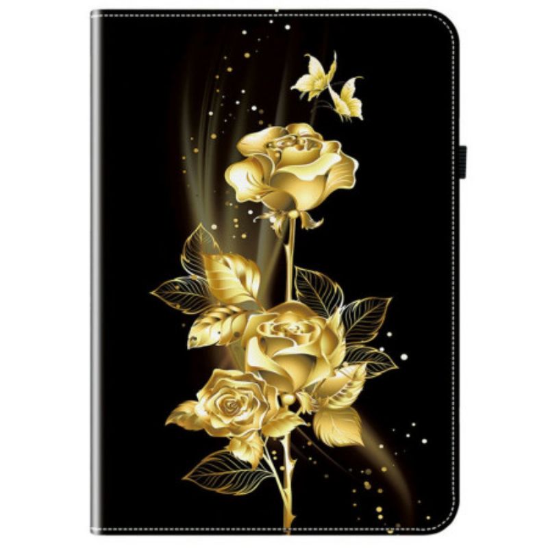 Θηκη Κινητου Xiaomi Pad 7 / 7 Pro Χρυσά Τριαντάφυλλα Και Πεταλούδες