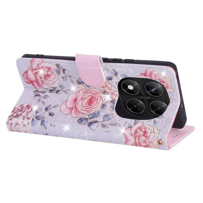 Θηκη Κινητου Xiaomi Redmi Note 14 Pro 5g Σχέδιο Με Λουλούδια Που Μπλοκάρει Την Rfid