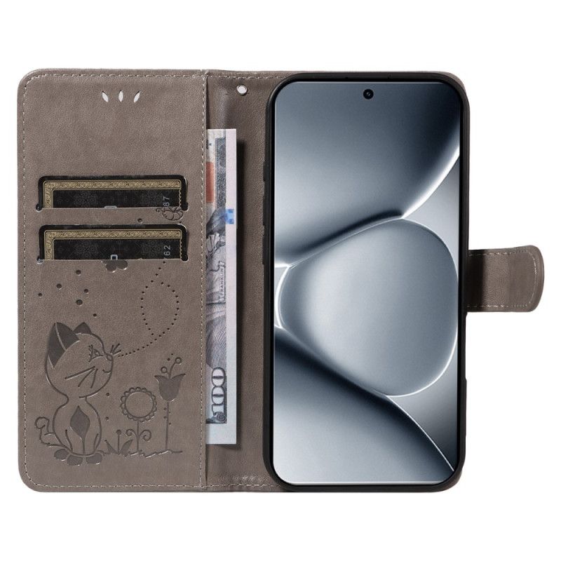 Θηκη Κινητου Xiaomi Redmi Note 15 Pro Plus 5g Σχέδιο Γάτας Και Μέλισσας